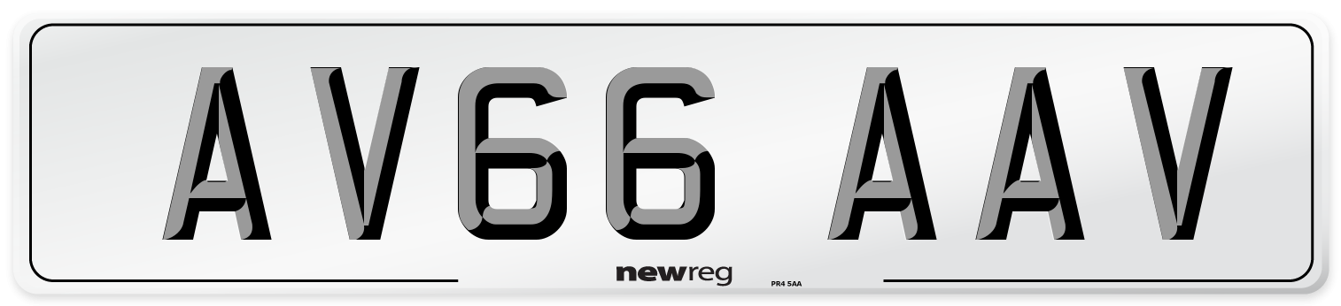 AV66 AAV Number Plate from New Reg